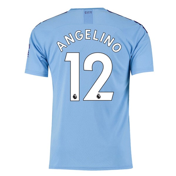 Camiseta Manchester City NO.12 Angelino 1ª 2019-2020 Azul